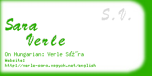 sara verle business card